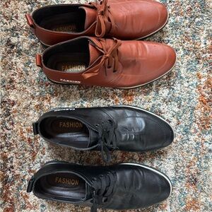 Men's Leather Shoes - Brown and Black